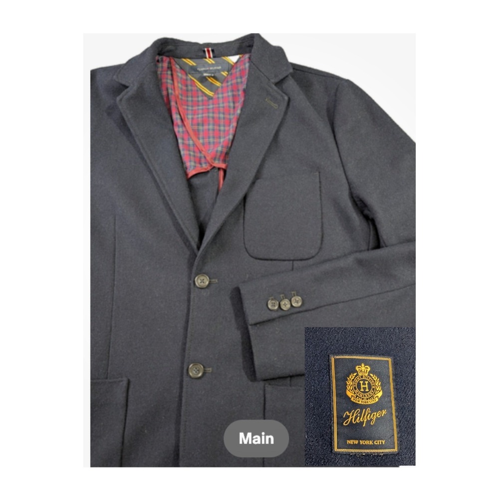 Tommy Hilfiger NY Blazer Sport Coat Mens M Navy Blue Unstructured Patch Pockets‎